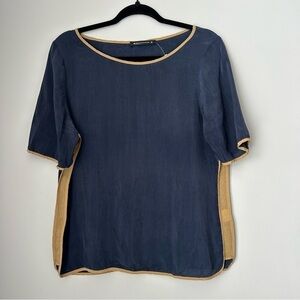 Expresso Navy and Tan Top